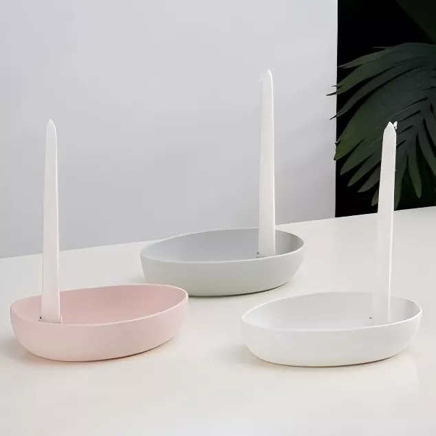 حامل شموع سيراميك بيضاوي حديث