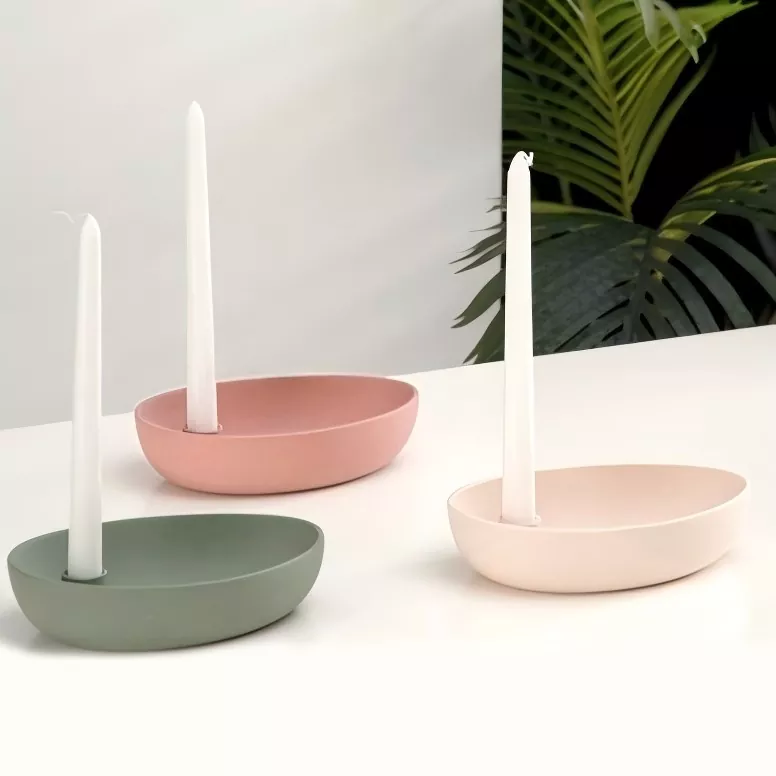حامل شموع سيراميك بيضاوي حديث