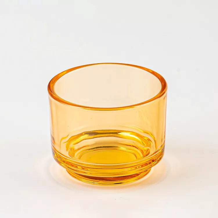 حامل شمعة زجاجية مستديرة