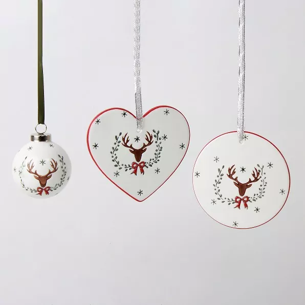 ديكور شجرة عيد الميلاد المصنوع يدويًا من السيراميك الفريد